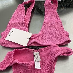 bond-eye bright pink textured bikini set